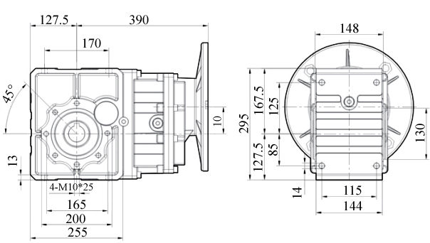 Мотор-редуктор КМ110C с выходным фланцем