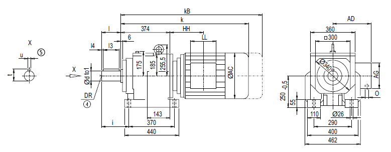 Монтажное исполнение на лапах D128, Z128